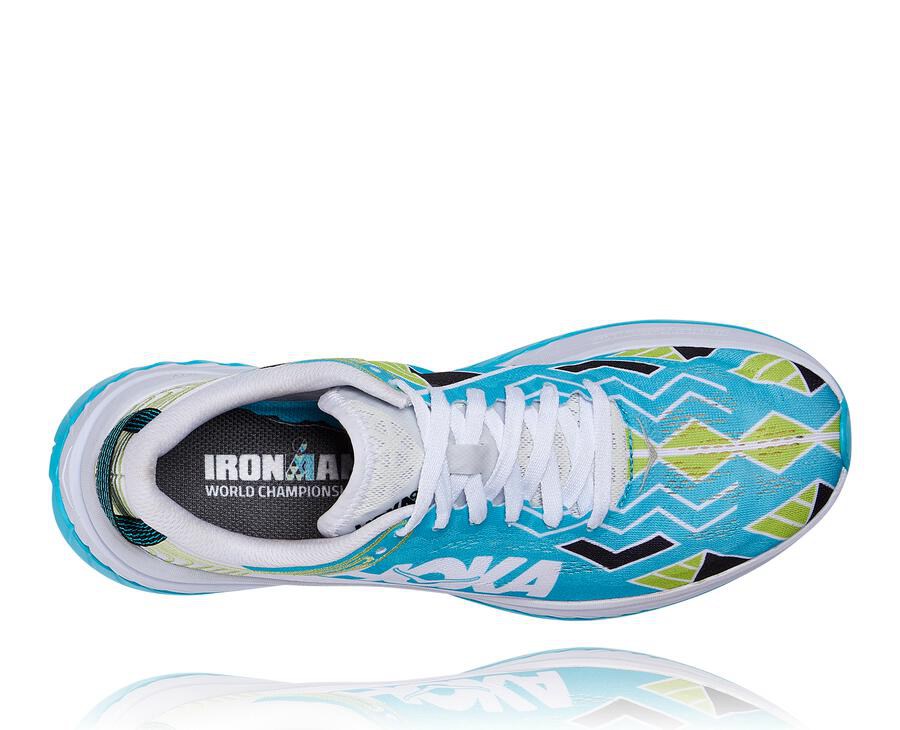 Tenis Hoka One One Hombre Azules/Blancos - Ironman Kona Carbon X - AYNM87139